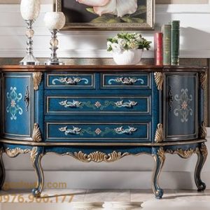 Kệ console tân cổ điển xanh 1m51