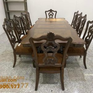 Bộ bàn ăn cổ điển xuất Mỹ 10 ghế