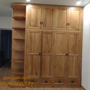 Tủ áo âm tường gỗ sồi Mỹ 01
