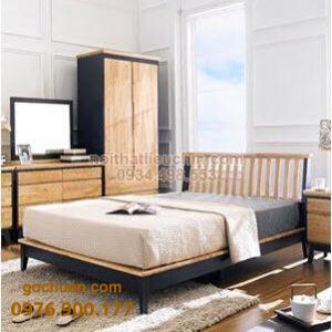 Bộ phòng ngủ gỗ sồi Mỹ phong cách Hàn quốc