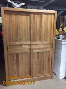 Tủ Áo Gỗ Sồi Mỹ 2 cánh trượt