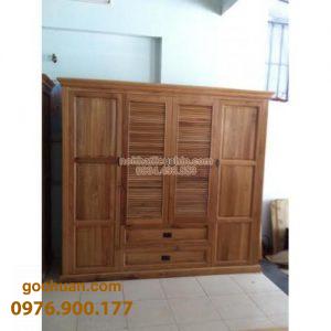 Tủ Áo Gỗ Sồi Mỹ 4 cánh 2H