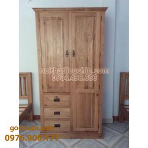 Tủ Áo Sồi Mỹ 2 cánh Pano 2H