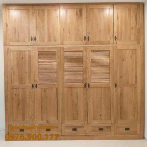Tủ áo âm tường gỗ sồi Mỹ 02