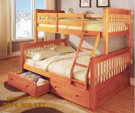 Giường tầng gỗ sồi Mỹ 01 - Hình ảnh 3
