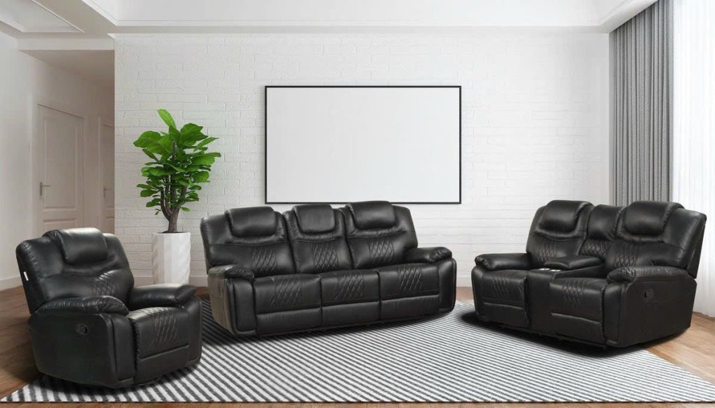 sofa da bò màu đen