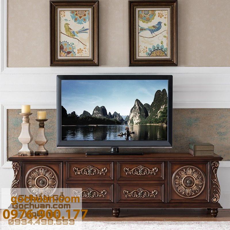 KỆ TIVI CỔ ĐIỂN MÀU NÂU (KTVMN03)